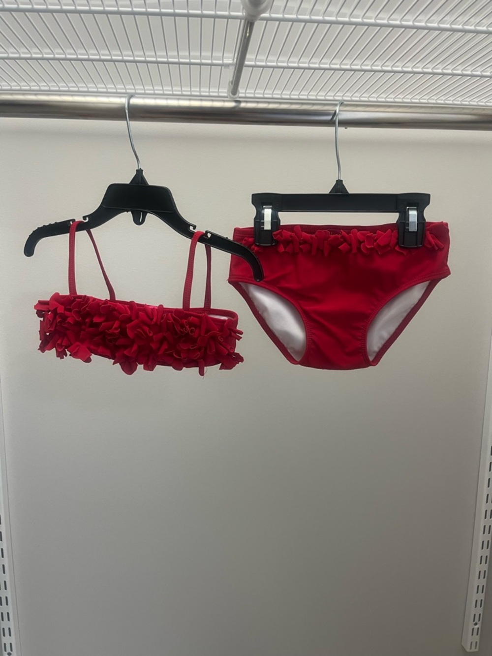 Kate Mack Red Ruffle Two-Piece Bikini Swim Set, Size 24 months